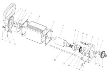 Original Ersatzteile Motor 11 kW für Demco Cobra Gamma Wandsäge