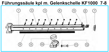 Original Führungssäule mit Gelenkschelle für Fleika KF 1000 Kernbohrständer