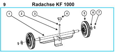 Original Radachse für Fleika KF 1000 Kernbohrständer