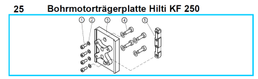 Original Bohrmotorträgerplatte Hilti für Fleika KF 250 Kernbohrständer