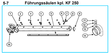 Original Führungssäule für Fleika KF 250 Kernbohrständer