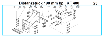 Original Distanzstück 190 mm für Fleika KF 400 Kernbohrständer