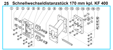 Original Schnellwechseldistanzstück 170 mm für Fleika KF 400 Kernbohrständer