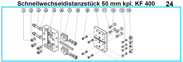 Original Schnellwechseldistanzstück 50 mm für Fleika KF 400 Kernbohrständer