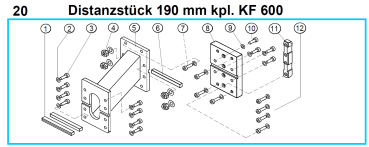 Original Distanzstück 190 mm für Fleika KF 600 Kernbohrständer