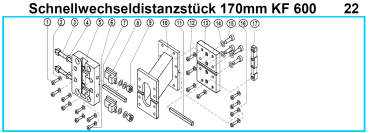Original Schnellwechseldistanzstück 170 mm für Fleika KF 600 Kernbohrständer