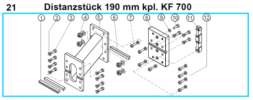 Original Distanzstück 190 mm für Fleika KF 700 Kernbohrständer