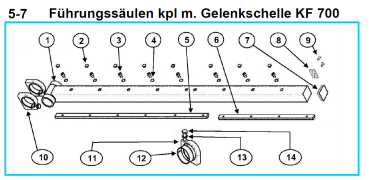 Original Führungssäule mit Gelenkschelle für Fleika KF 700 Kernbohrständer