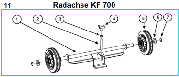 Original Radachse für Fleika KF 700 Kernbohrständer