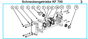 Original Schneckengetriebe für Fleika KF 700 Kernbohrständer