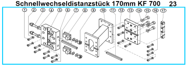 Original Schnellwechseldistanzstück 170 mm für Fleika KF 700 Kernbohrständer