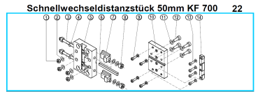 Original Schnellwechseldistanzstück 50 mm für Fleika KF 700 Kernbohrständer