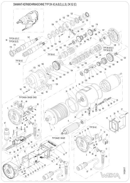 Original Ersatzteile für WEKA DK42 & DK52 Kernbohrmaschine