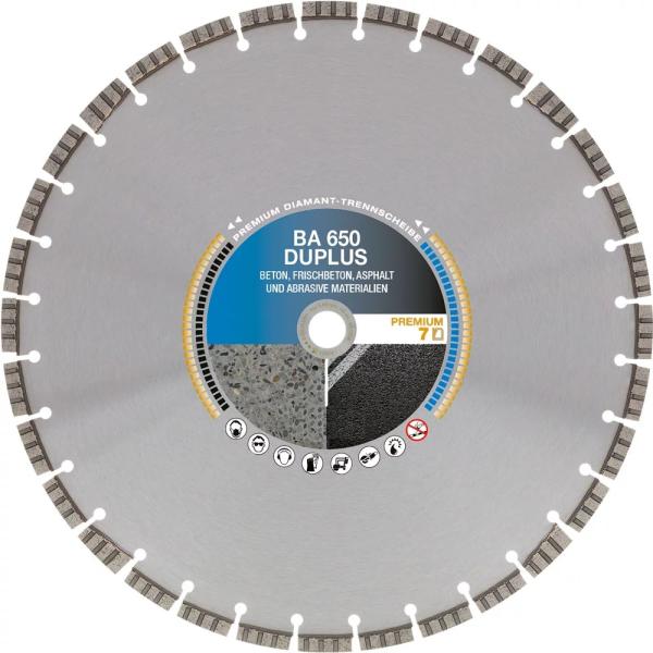 Diamant Trennscheibe BA 650 DUPLUS für abrasive Materialien