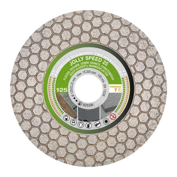 Diamant Trennscheibe JOLLY SPEED 25 für Feinsteinzeug