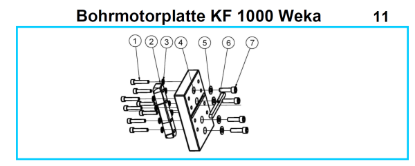 Original Bohrmotorplatte WEKA für Fleika KF 1000 Kernbohrständer