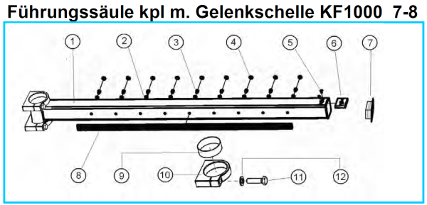 Original Führungssäule mit Gelenkschelle für Fleika KF 1000 Kernbohrständer