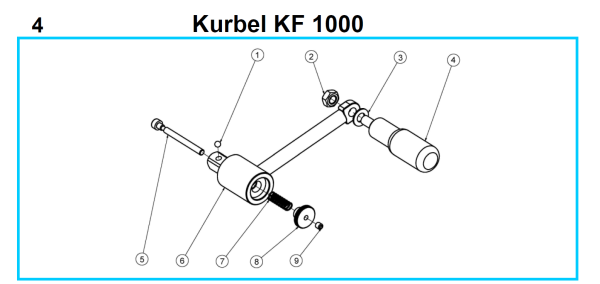 Original Kurbel für Fleika KF 1000 Kernbohrständer
