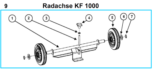 Original Radachse für Fleika KF 1000 Kernbohrständer