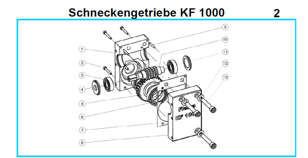 Original Schneckengetriebe für Fleika KF 1000 Kernbohrständer