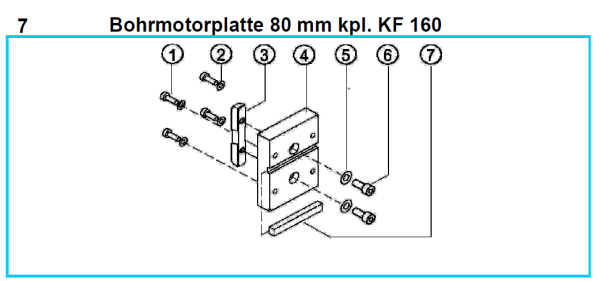 Original Bohrmotorplatte 80 mm für Fleika KF 160 Kernbohrständer