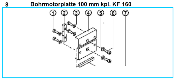 Original Bohrmotorplatte 100 mm für Fleika KF 160 Kernbohrständer