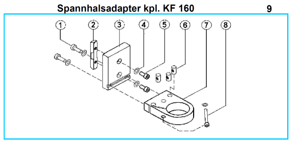 Original Spannhalsadapter für Fleika KF 160 Kernbohrständer