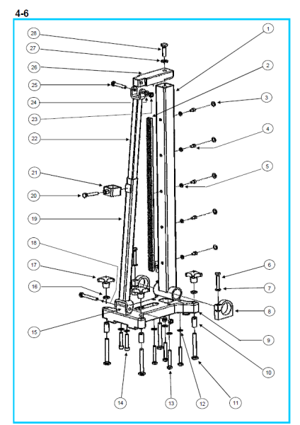 Original Säule und Fuß für Fleika KF 160 Kernbohrständer
