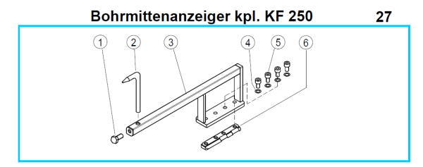 Original Bohrmittenanzeiger für Fleika KF 250 Kernbohrständer