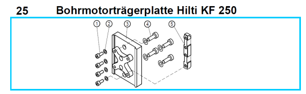 Original Bohrmotorträgerplatte Hilti für Fleika KF 250 Kernbohrständer