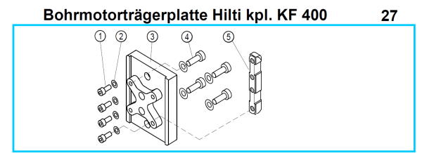 Original Bohrmotorträgerplatte Hilti für Fleika KF 400 Kernbohrständer