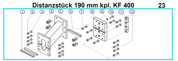 Original Distanzstück 190 mm für Fleika KF 400 Kernbohrständer