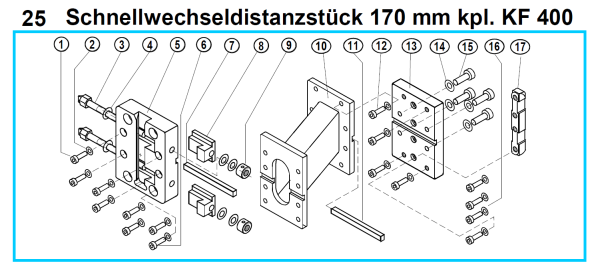 Original Schnellwechseldistanzstück 170 mm für Fleika KF 400 Kernbohrständer