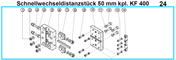 Original Schnellwechseldistanzstück 50 mm für Fleika KF 400 Kernbohrständer