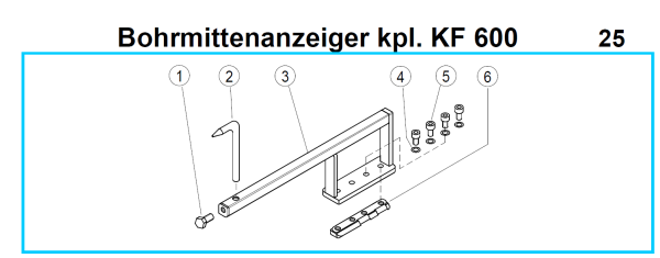 Original Bohrmittenanzeiger für Fleika KF 600 Kernbohrständer