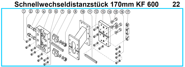 Original Schnellwechseldistanzstück 170 mm für Fleika KF 600 Kernbohrständer