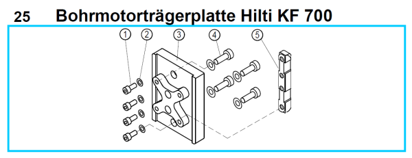 Original Bohrmotorträgerplatte Hilti für Fleika KF 700 Kernbohrständer
