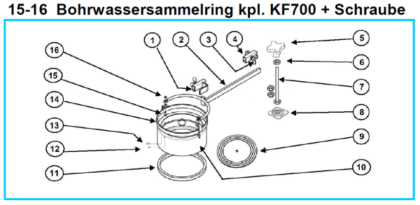 Original Bohrwassersammelring mit Schraube für Fleika KF 700 Kernbohrständer