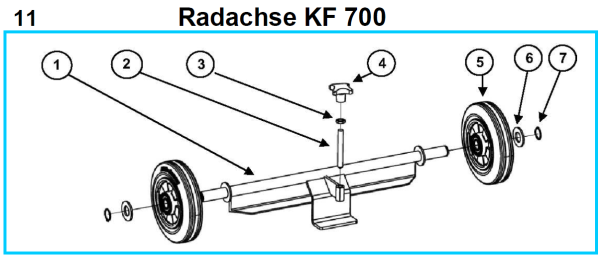 Original Radachse für Fleika KF 700 Kernbohrständer
