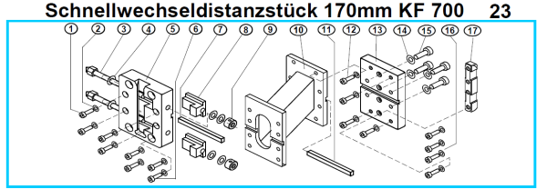 Original Schnellwechseldistanzstück 170 mm für Fleika KF 700 Kernbohrständer