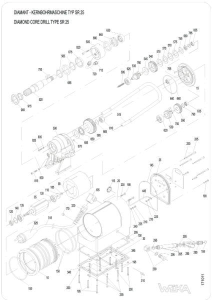 Original Ersatzteile für WEKA SR25 / SR35 / SR38 Kernbohrmaschine