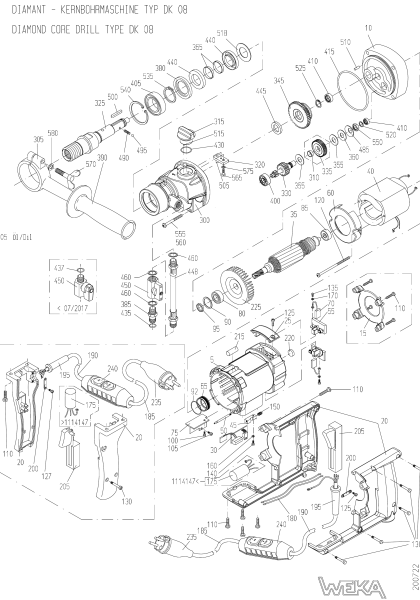 Original Spare Parts for Weka DK08 & DK09 Core Drills – Spare Parts & Repair Kits – DTI-M