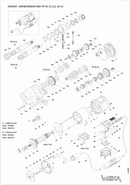 Original Ersatzteile für WEKA DK22 Kernbohrmaschine